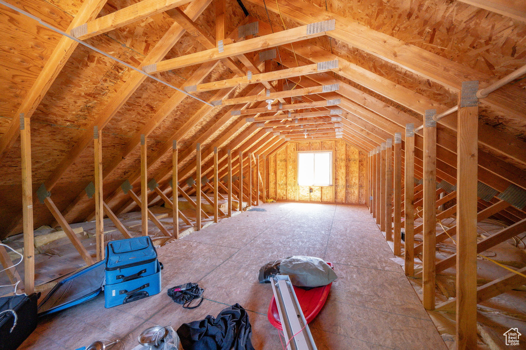 View of unfinished attic