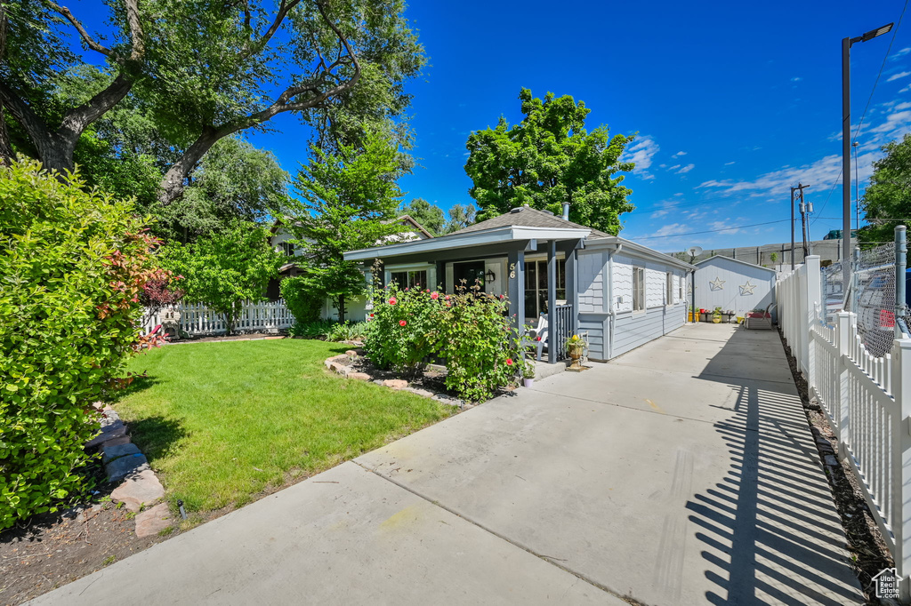 View of front of home with a front lawn