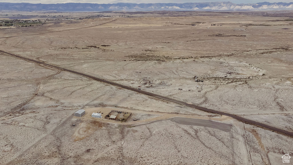 Aerial view featuring a mountain view