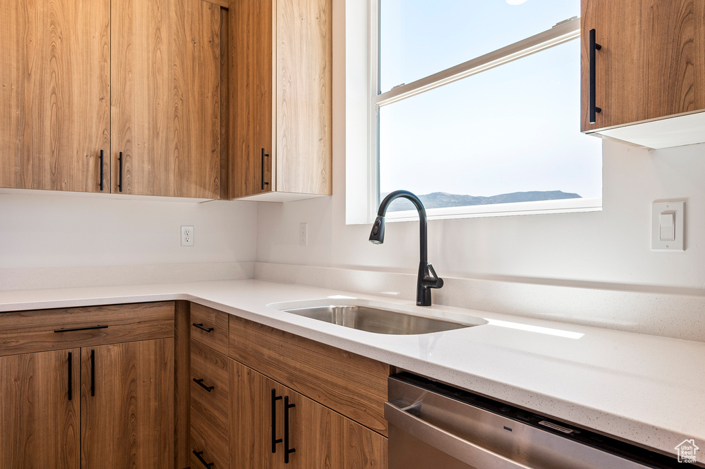 Kitchen with sink and dishwasher