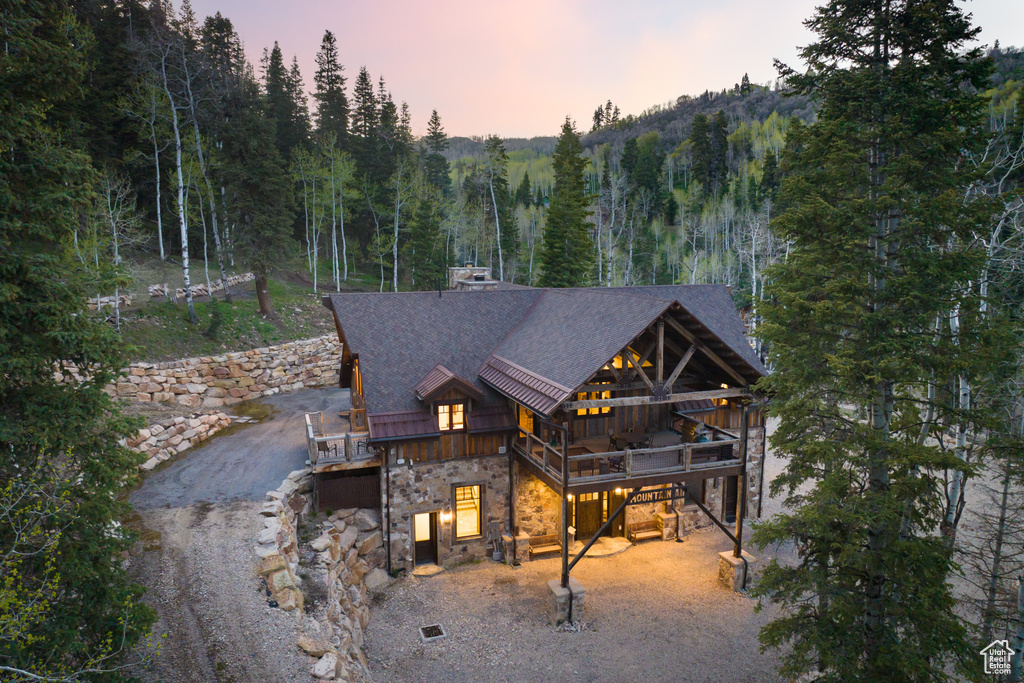 View of back house at dusk