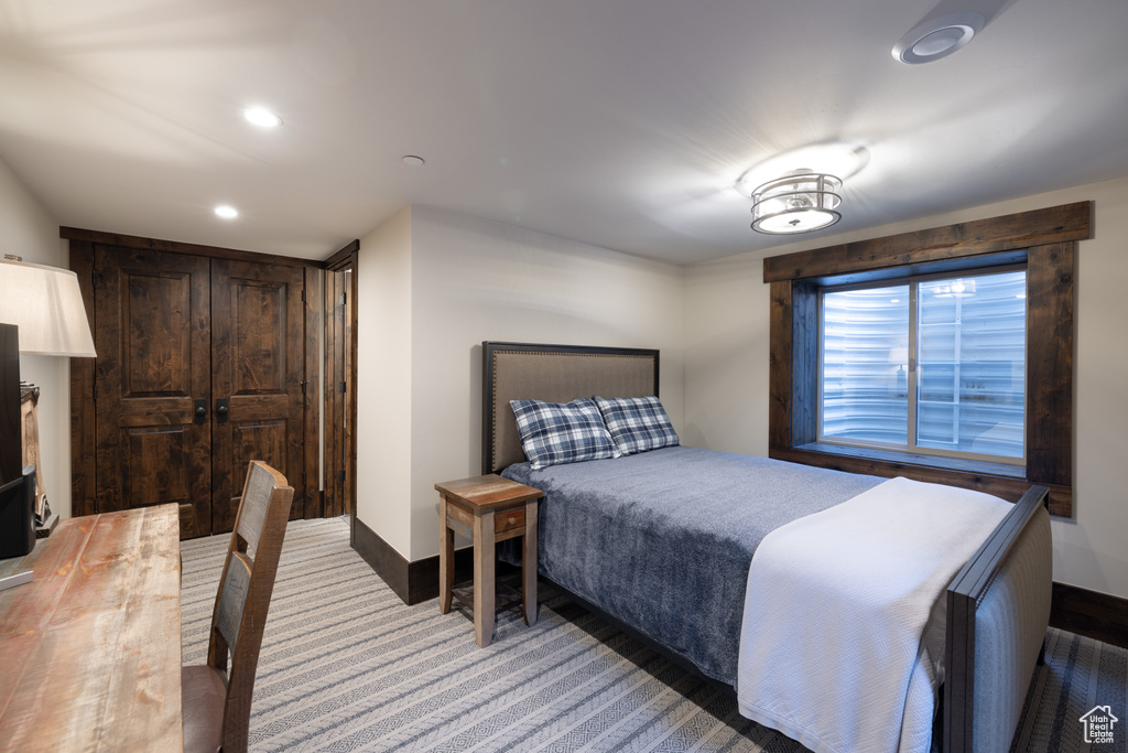 View of carpeted bedroom