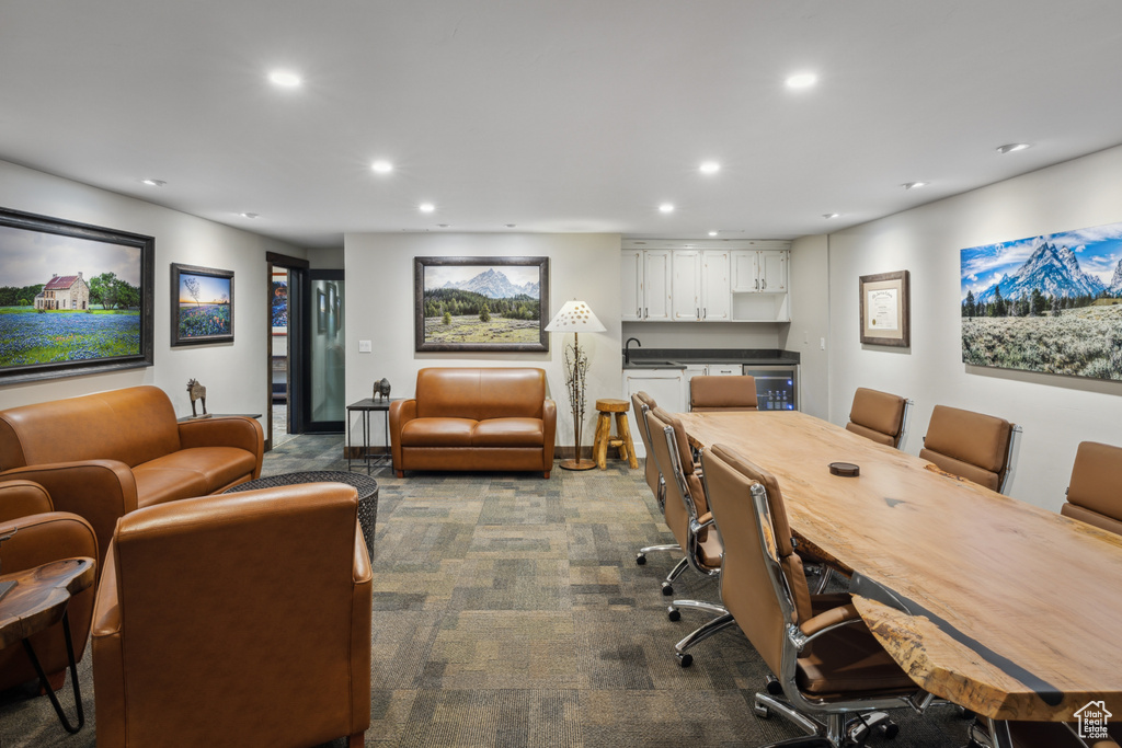 Office featuring carpet flooring