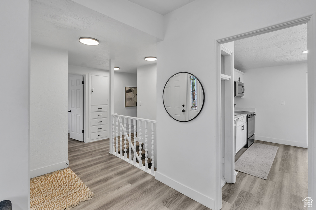 Hallway featuring light hardwood / wood-style flooring