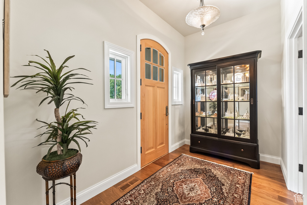 Entryway featuring hardwood / wood-style floors