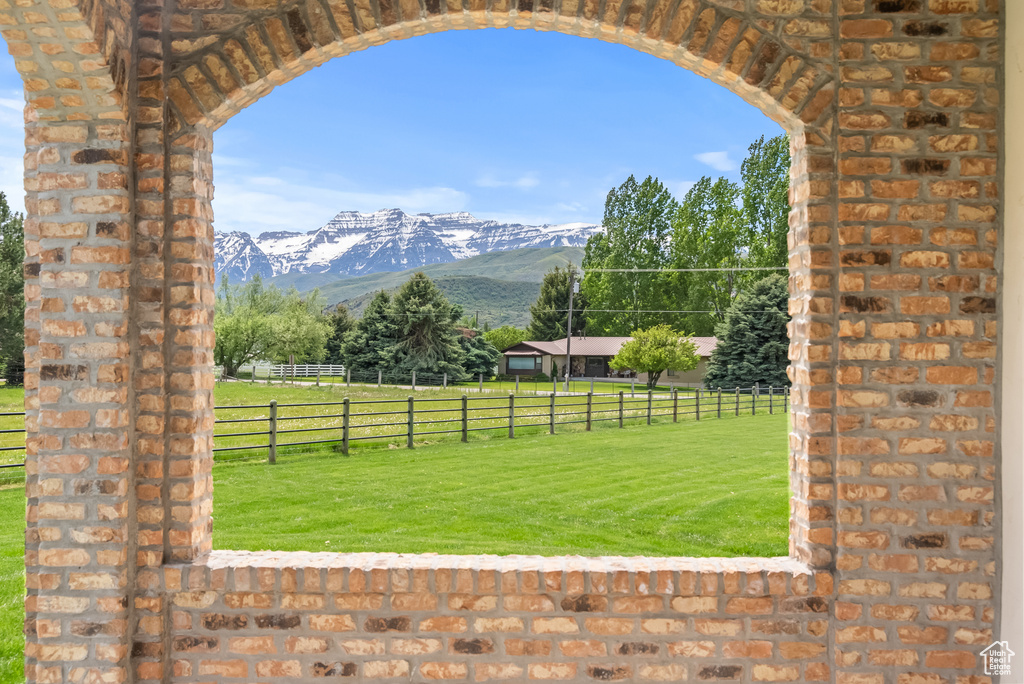 View of yard featuring a mountain view