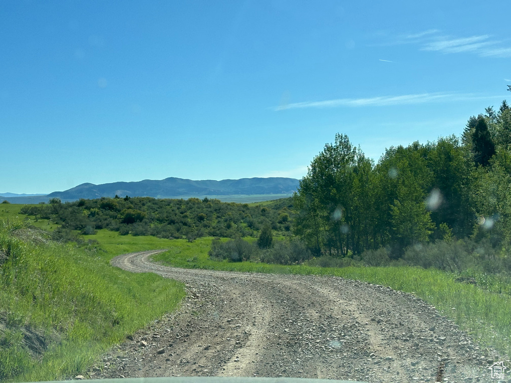 View of street featuring a mountain view