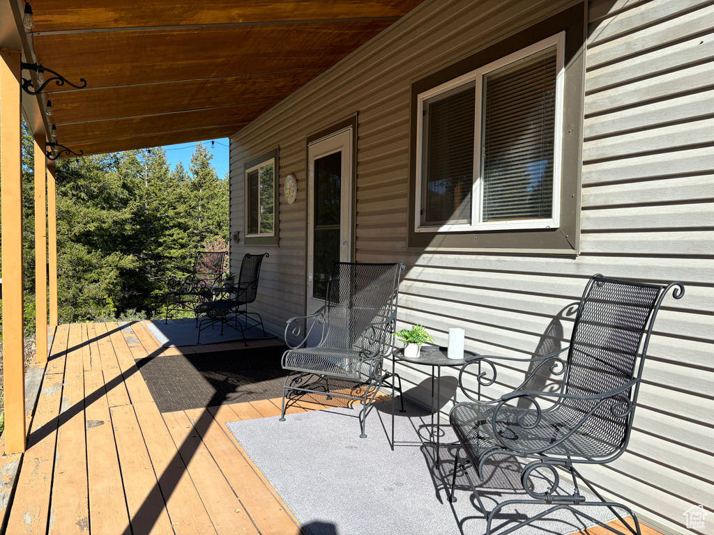 View of wooden deck