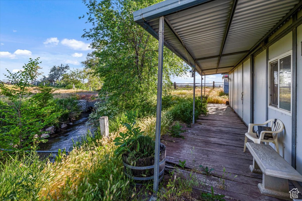 Deck with a water view