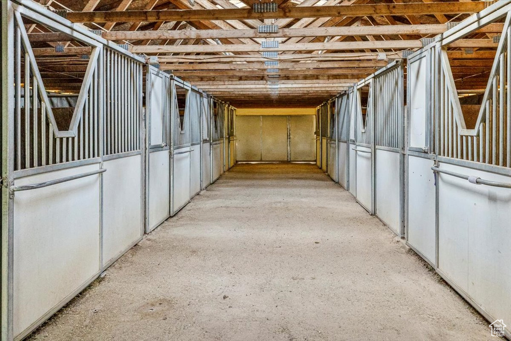 View of horse barn