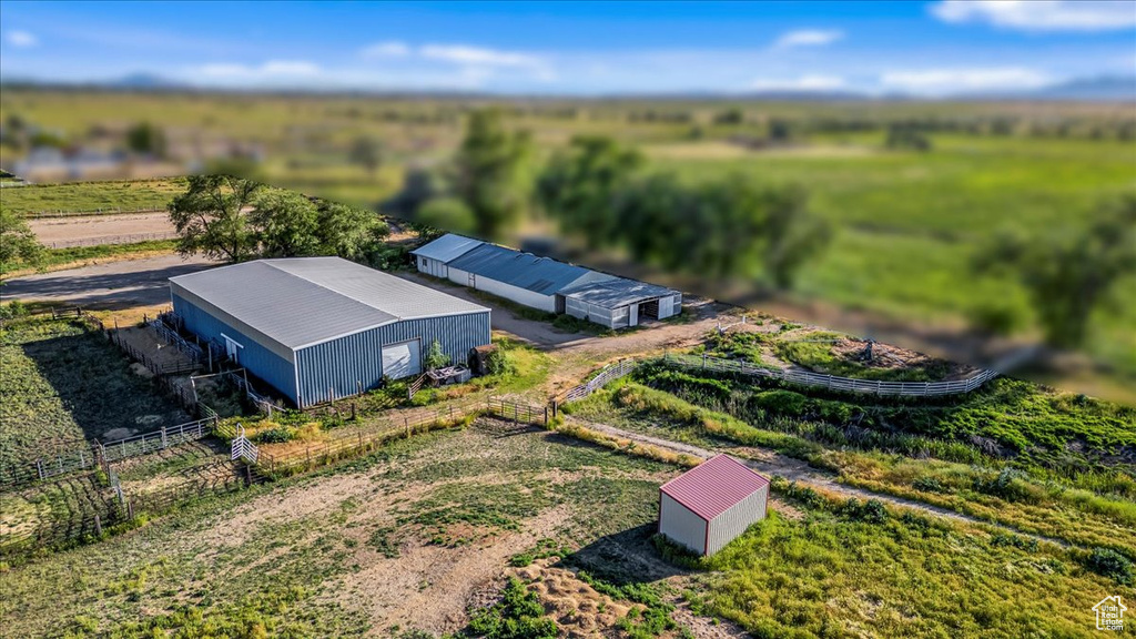 Aerial view featuring a rural view