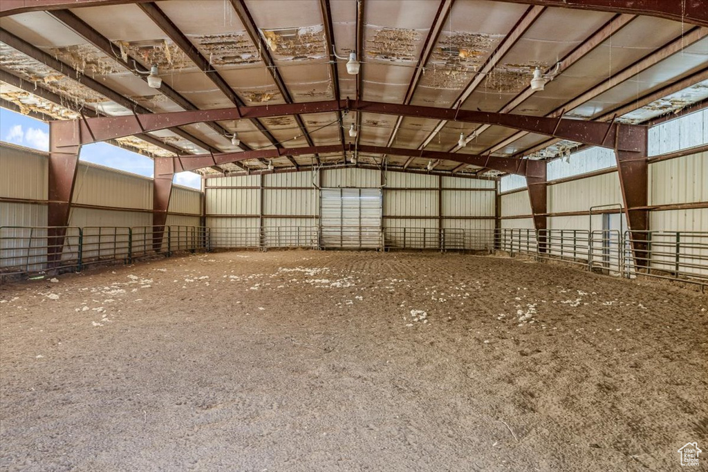 View of horse barn