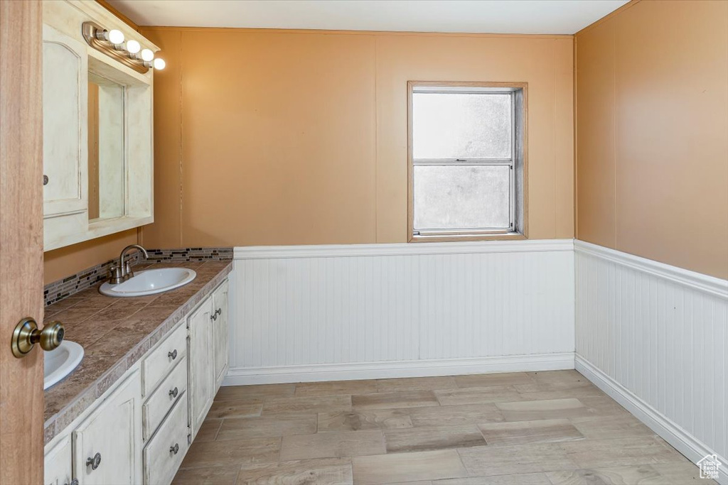 Bathroom with dual vanity