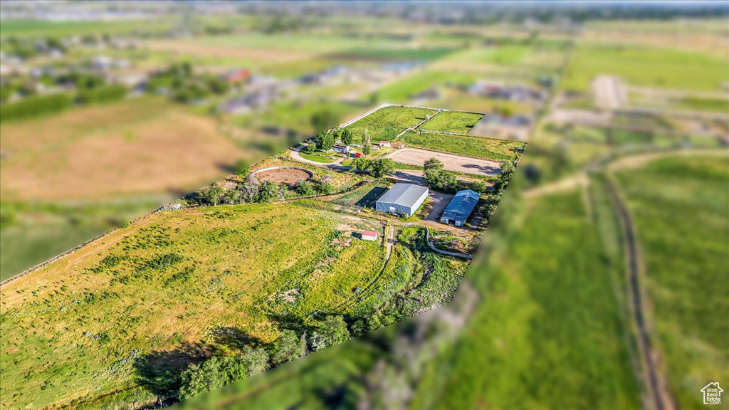 Aerial view featuring a rural view