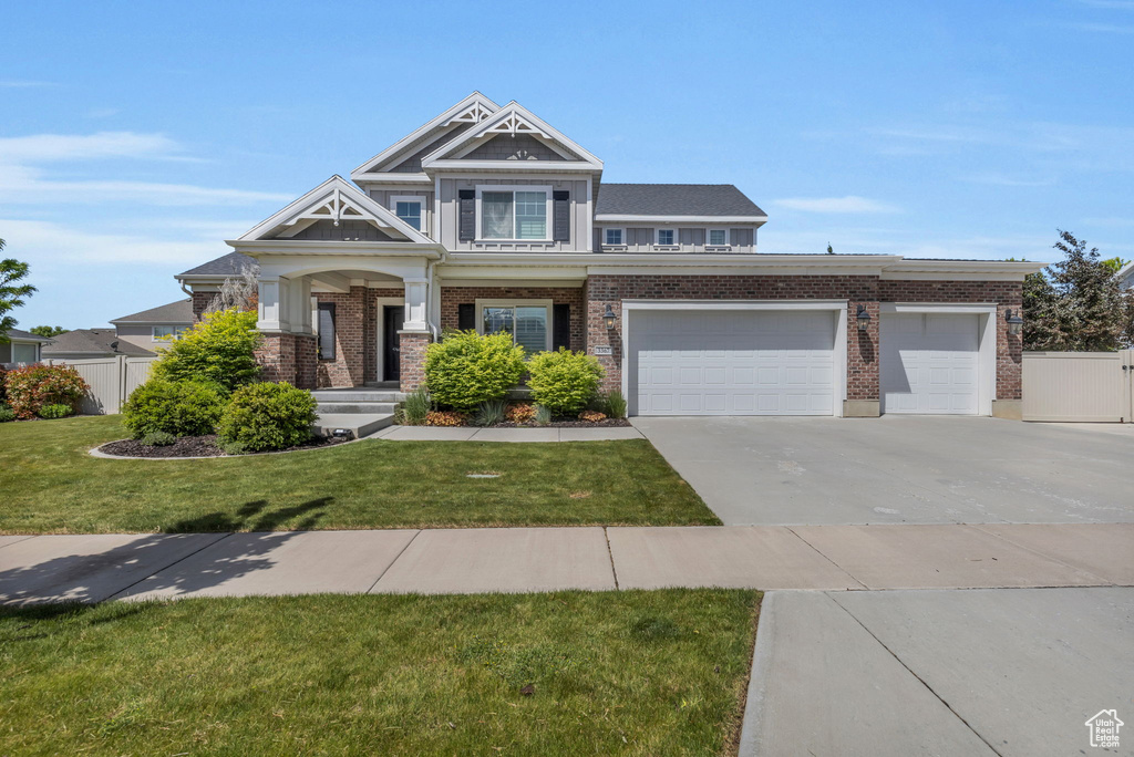 View of front of house with a front lawn