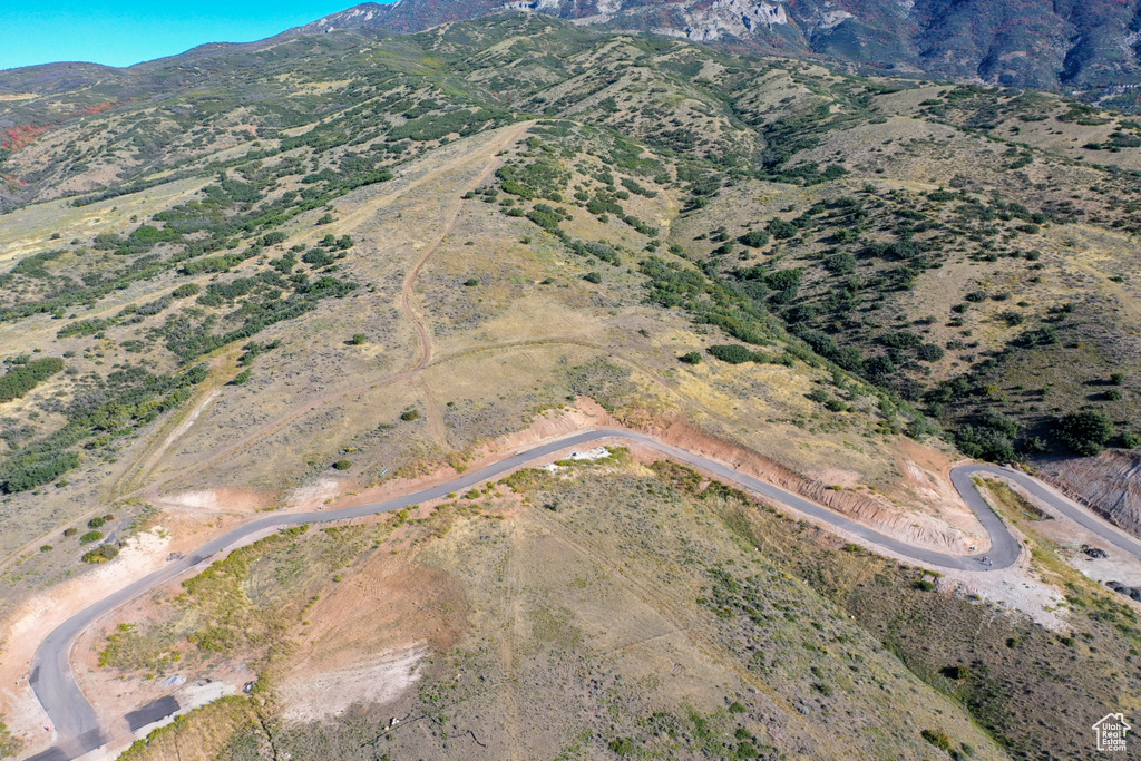 Aerial view with a mountain view