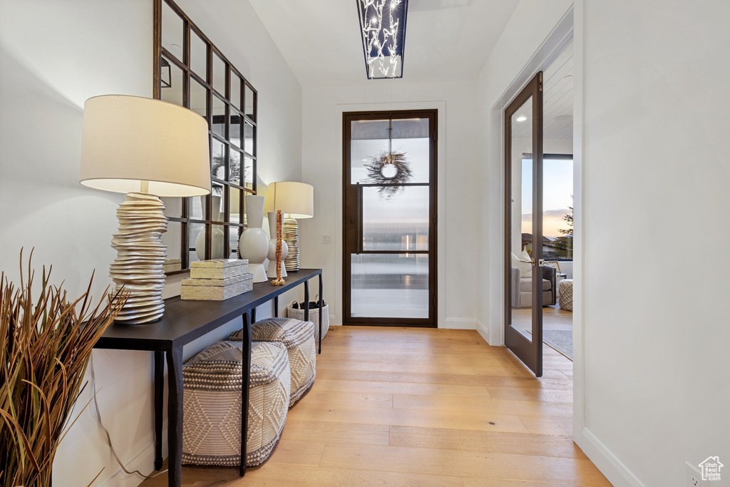 Interior space featuring light hardwood / wood-style floors