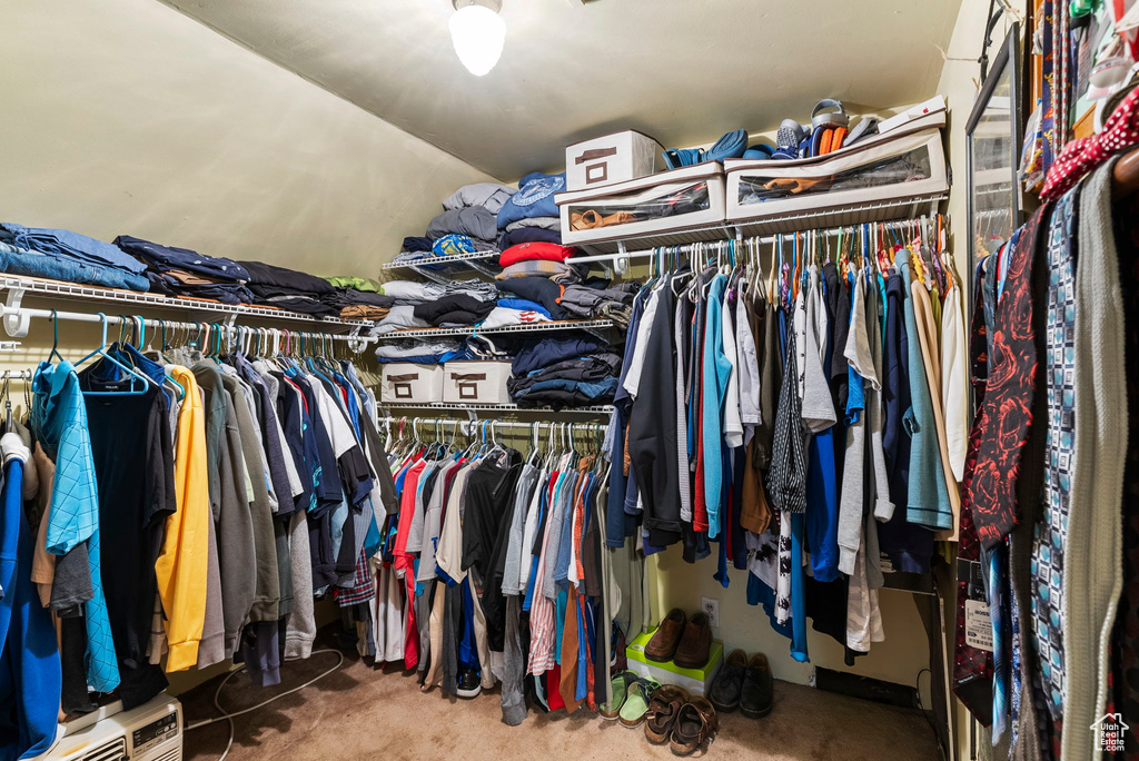 Walk in closet featuring carpet floors