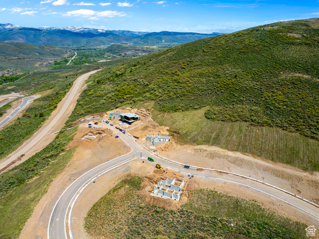 Birds eye view of property featuring a mountain view