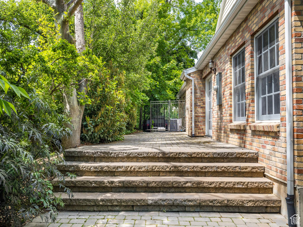 Wooden terrace with a patio