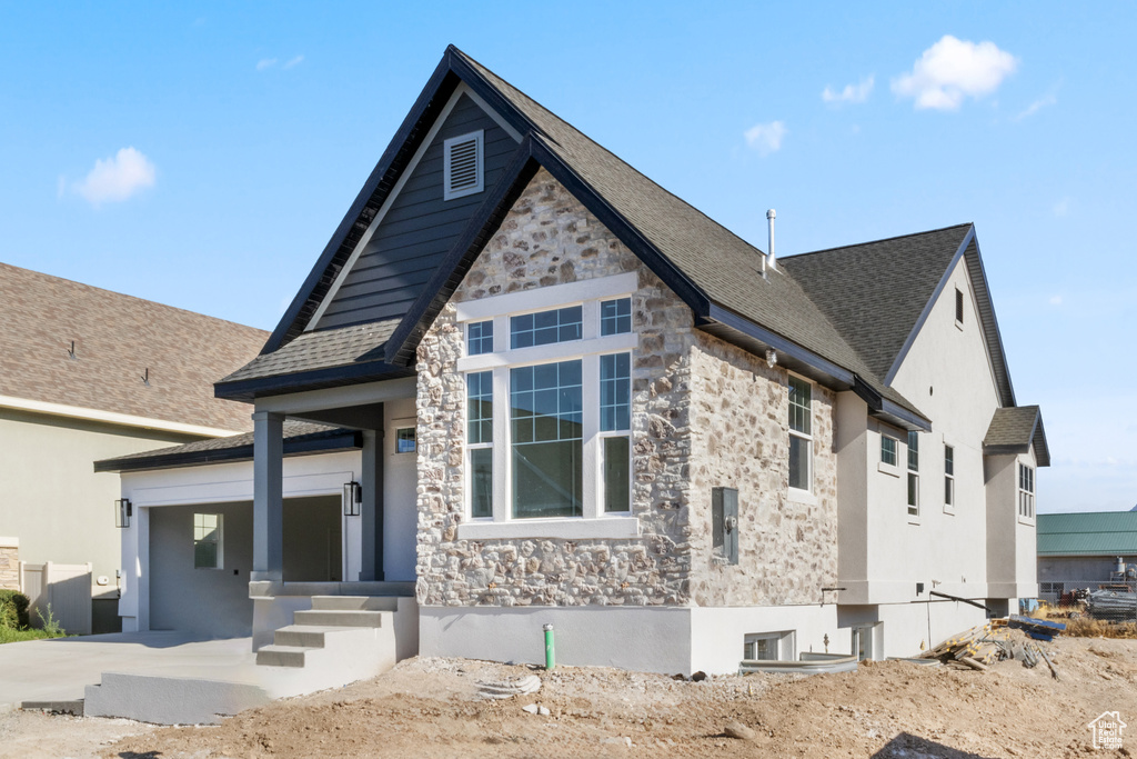 View of rear view of property