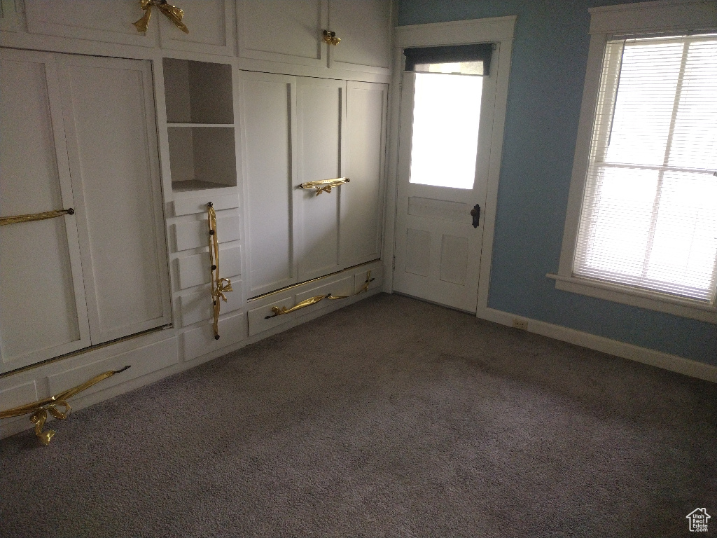 Unfurnished bedroom featuring carpet and multiple windows