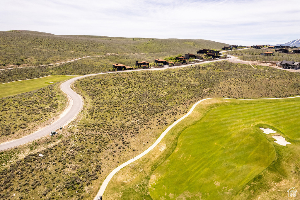 Drone / aerial view featuring a mountain view