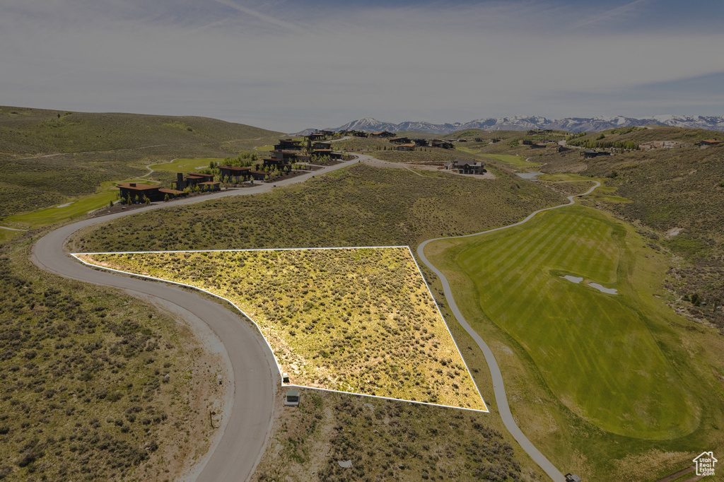 Bird's eye view featuring a mountain view