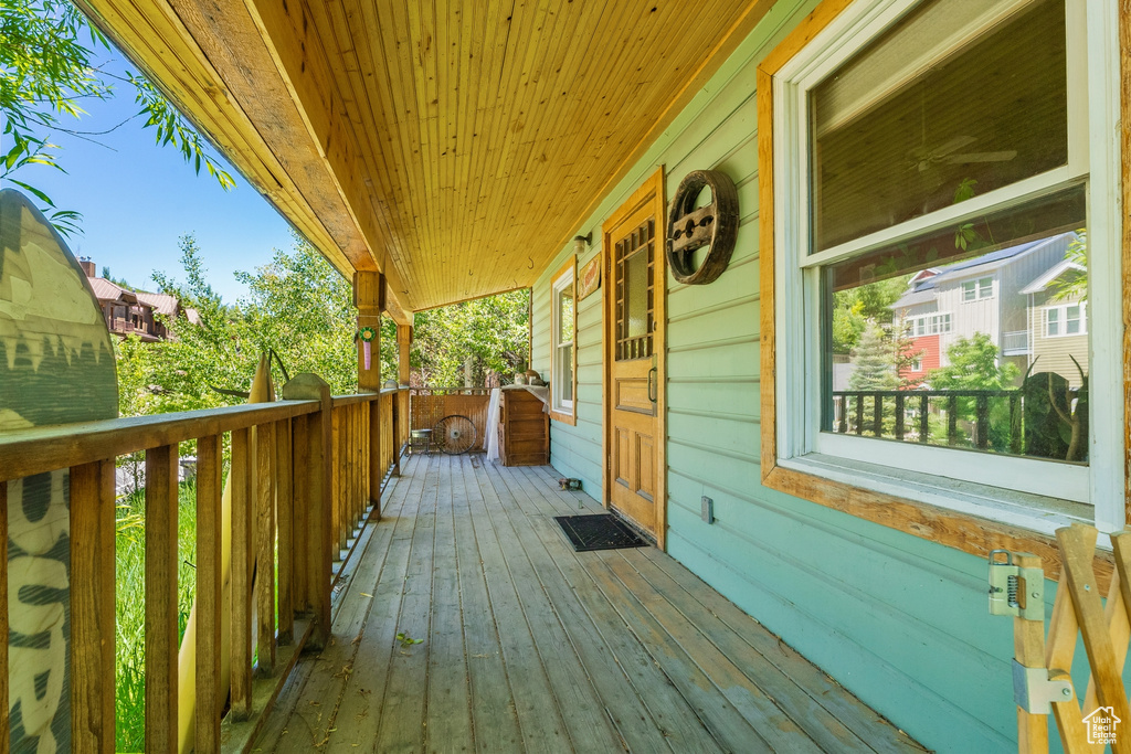 View of wooden deck