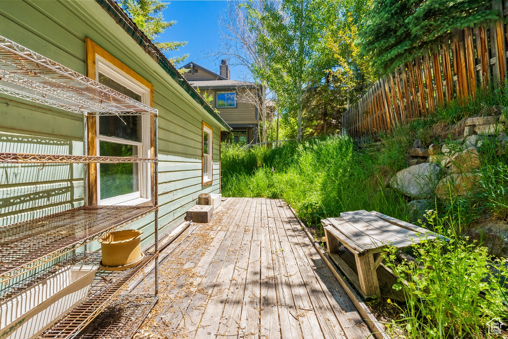 View of wooden deck