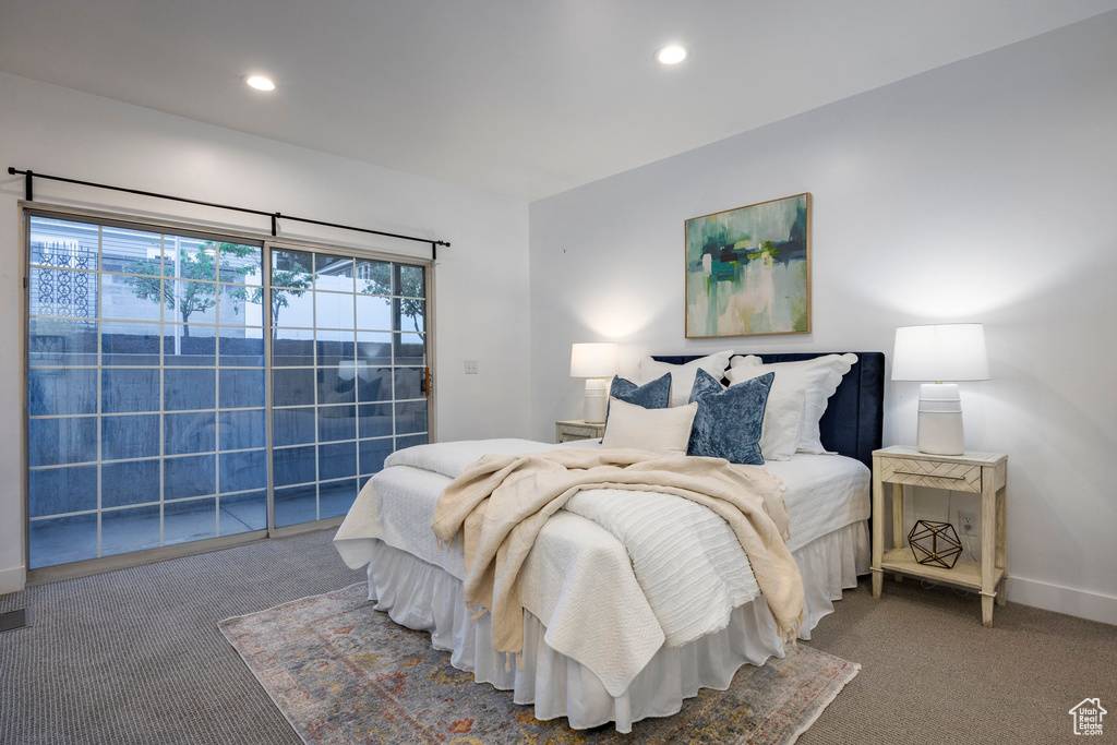 View of carpeted bedroom