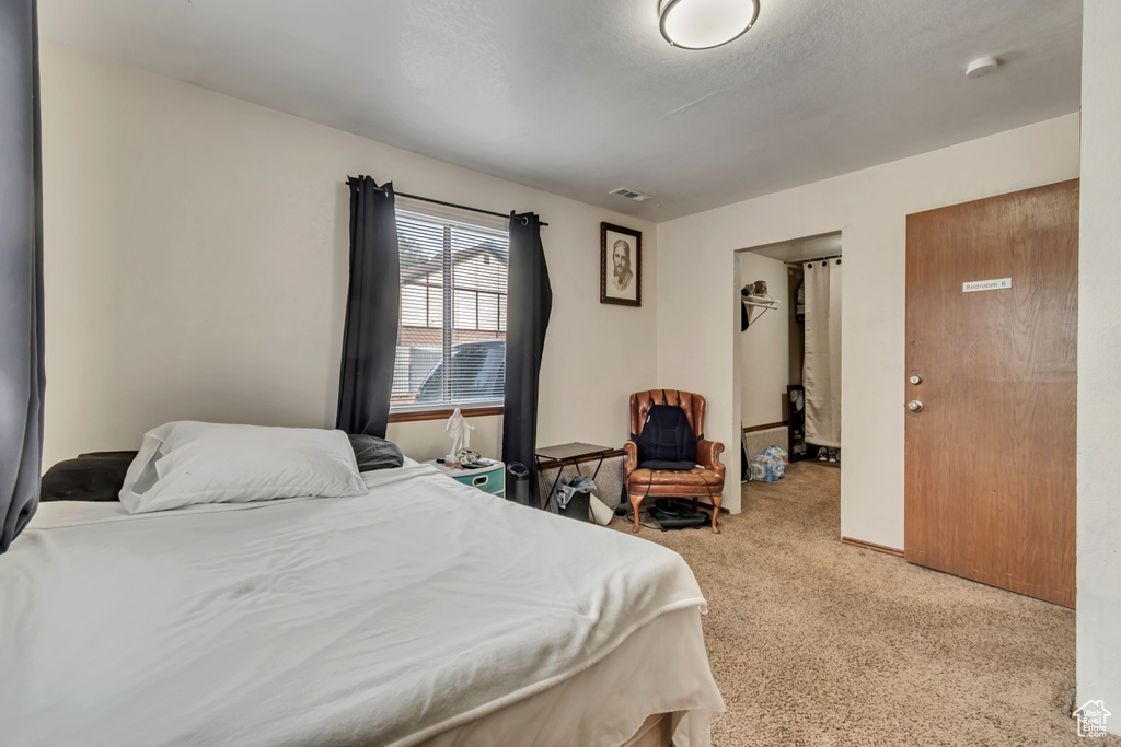 Bedroom featuring carpet flooring