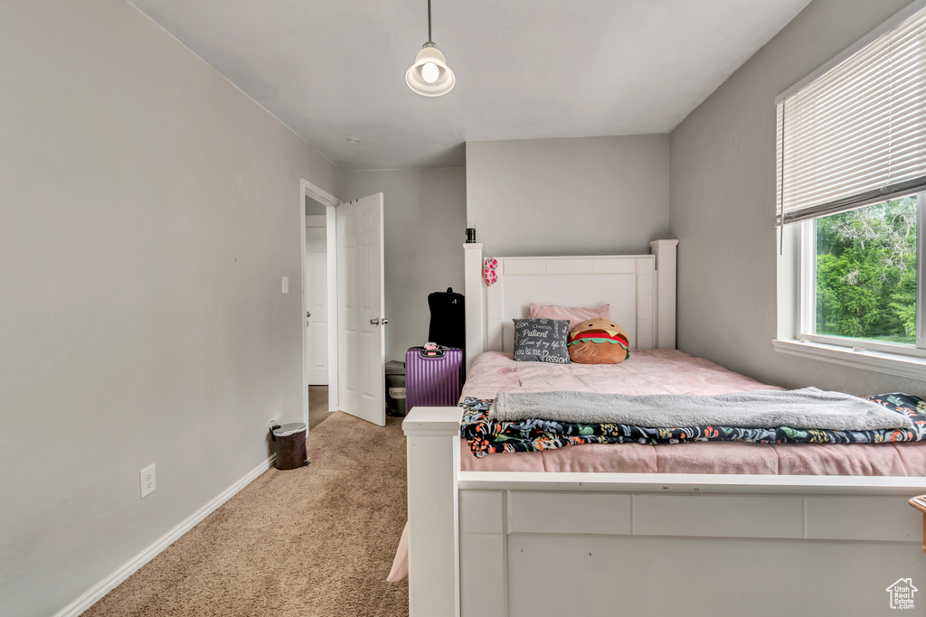 Bedroom featuring carpet flooring