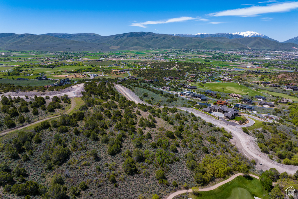 Birds eye view of property featuring a mountain view