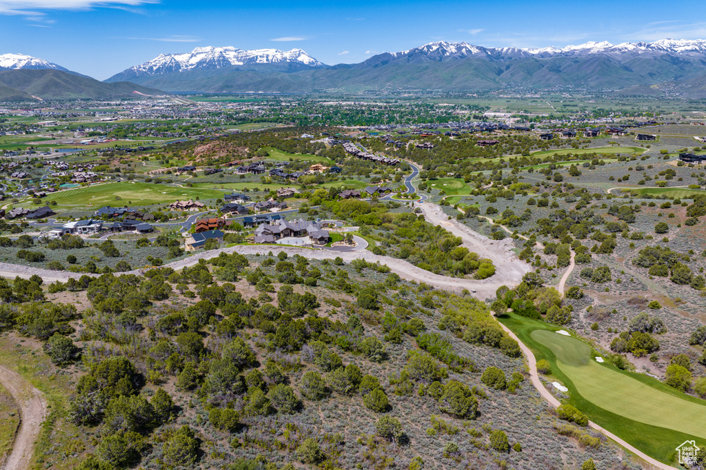 Drone / aerial view with a mountain view