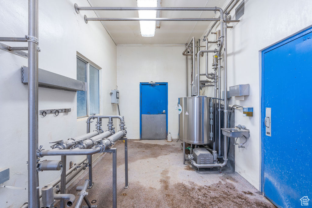 Utility room with water heater