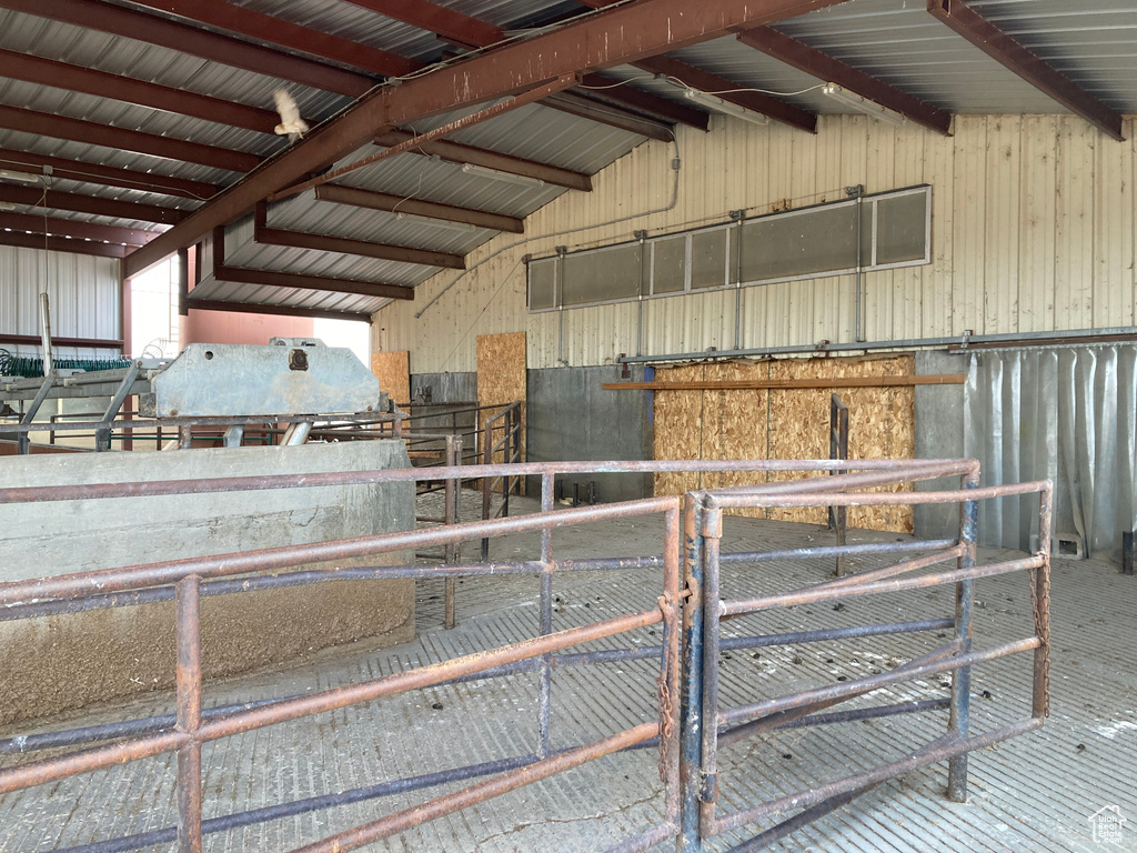 View of horse barn