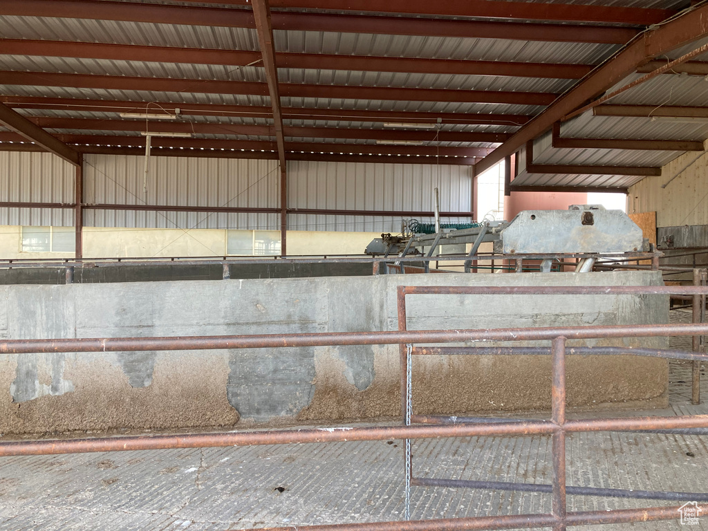 View of horse barn