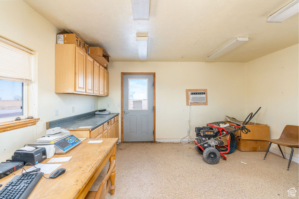 Interior space with an AC wall unit