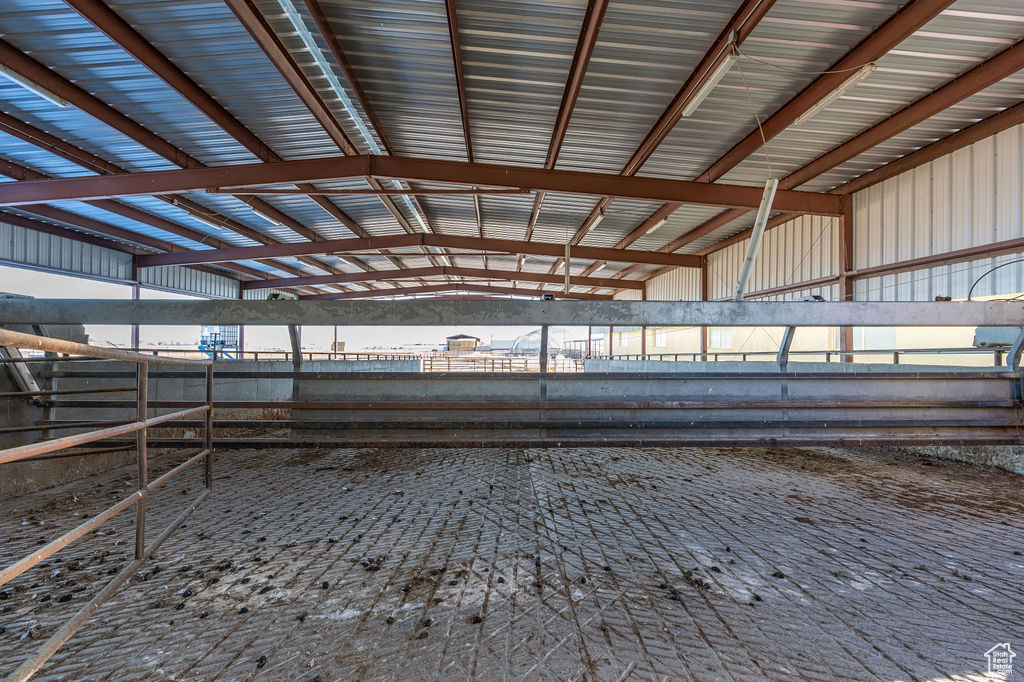 View of horse barn