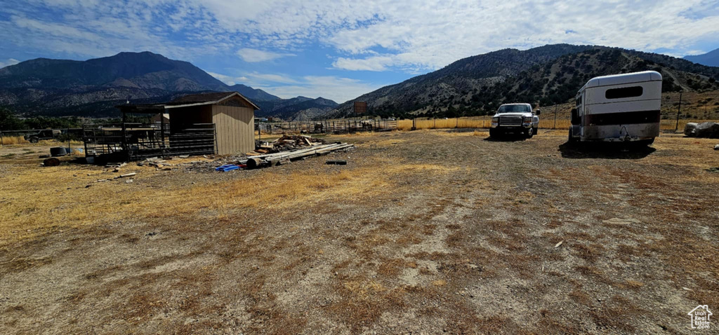 Property view of mountains featuring a rural view