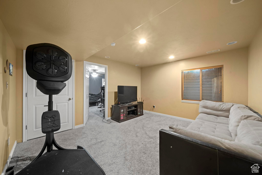 View of carpeted living room