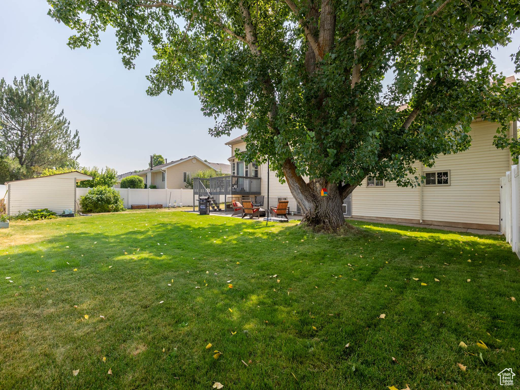 View of yard with a patio