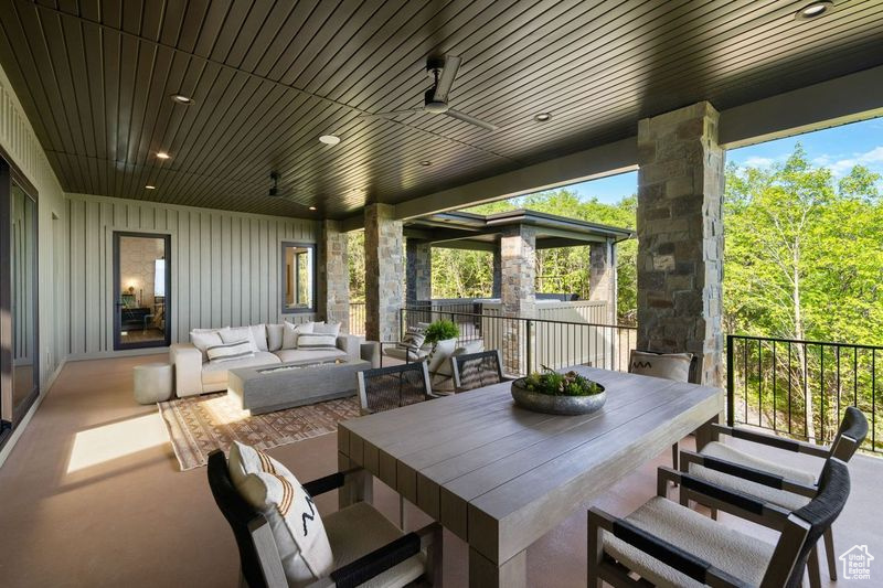 View of patio with outdoor lounge area