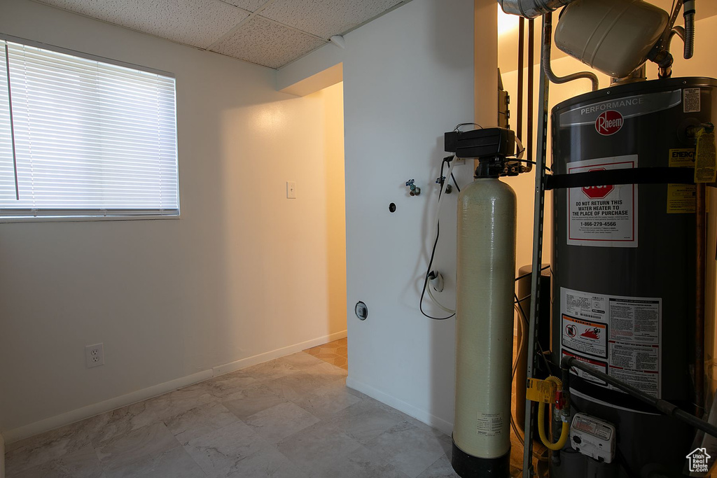 Utility room with secured water heater