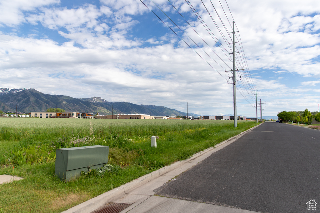 View of street with a mountain view