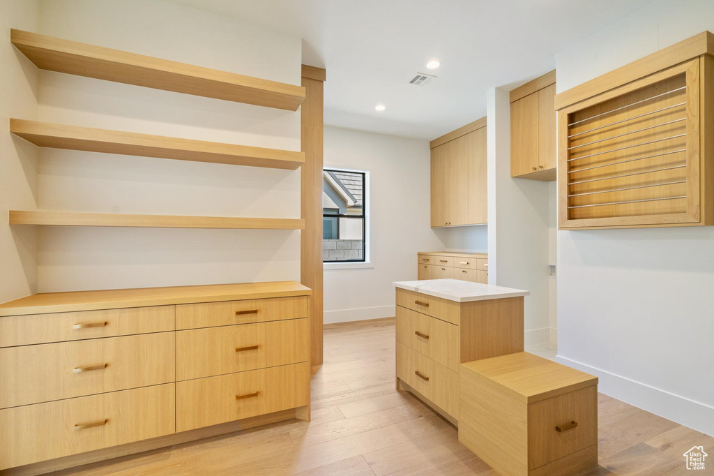 Interior space featuring light hardwood / wood-style flooring