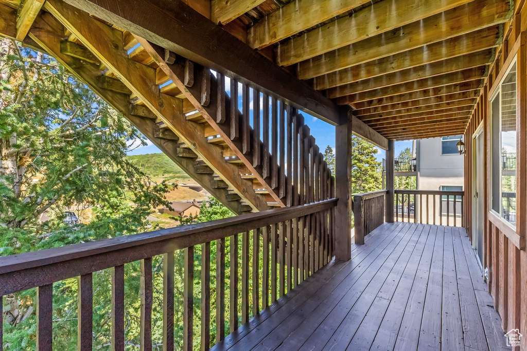 View of wooden deck