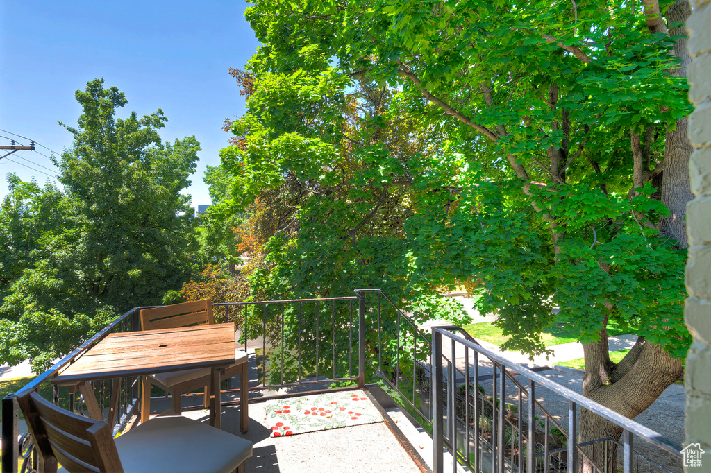 View of patio / terrace featuring a balcony