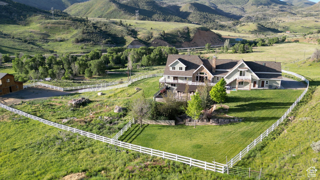 Aerial view featuring a rural view